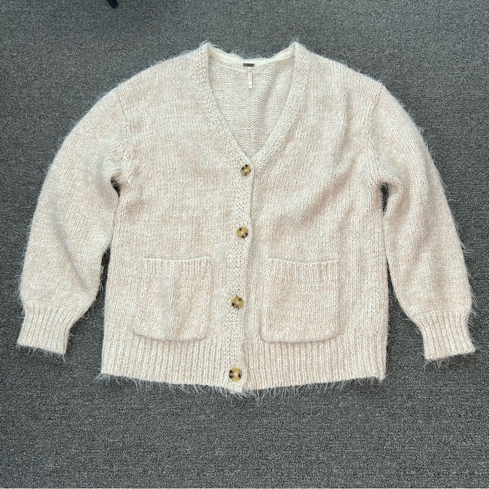 Free People Nevermind Cardigan Size XS crème brûlée, Oversized, Soft, Shaggy